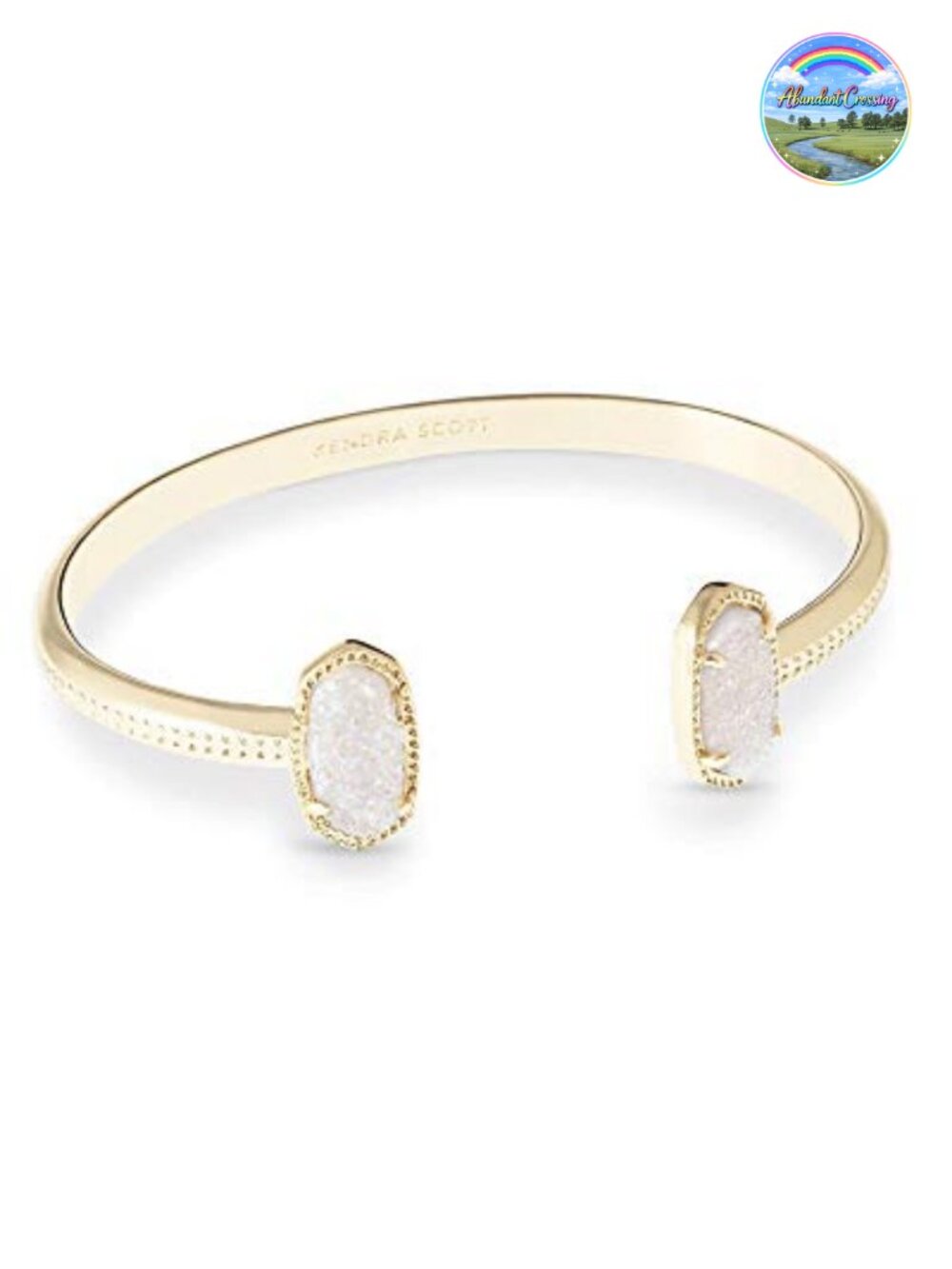 Kendra Scott Elton Cuff Bracelet Gold Plated Brass Oval Stone